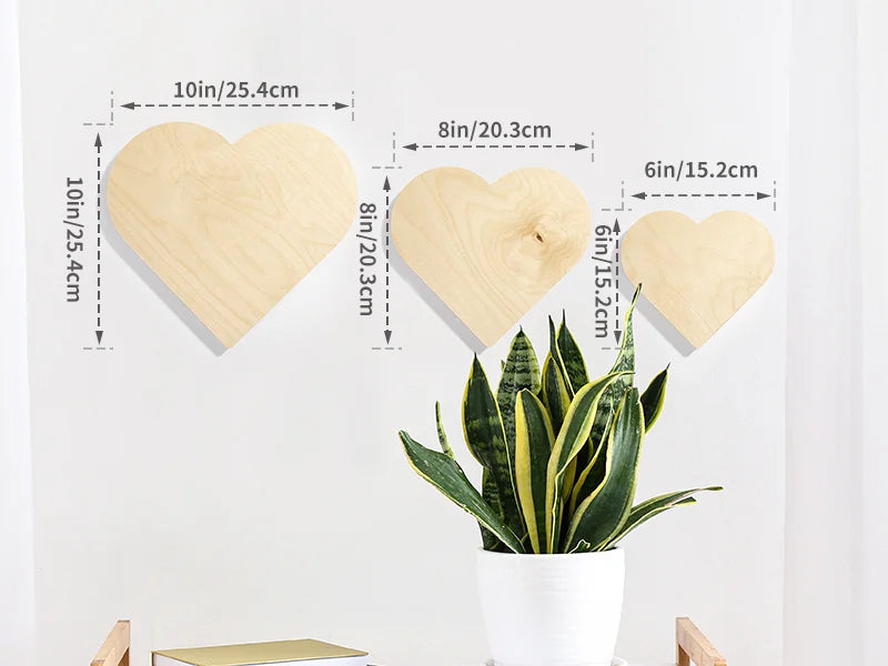 Sublimation Blanks Plywood Heart-shaped Photo Frame(25.4*25.4*1.5cm)