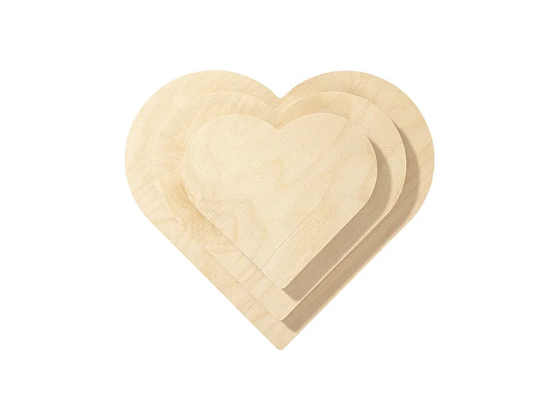 Sublimation Blanks Plywood Heart-shaped Photo Frame(15.2*15.2*1.5cm)
