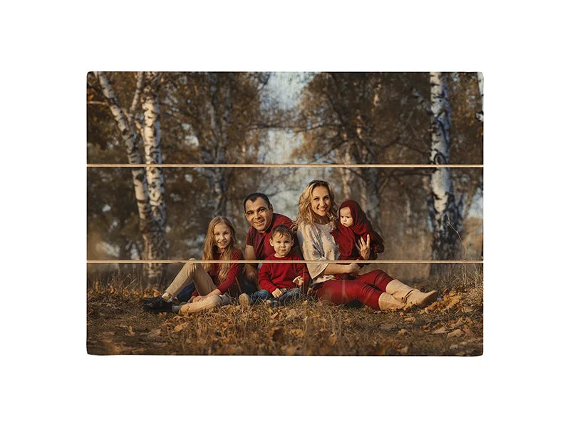 Sublimation Blanks Rectangular Plywood Sign w/ Stripes (17.8*12.7*1.5cm)