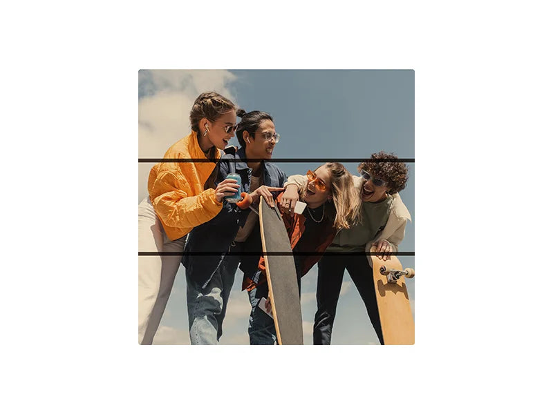 Sublimation Blanks Square Plywood Sign w/ Stripes (15*15*1.5cm)