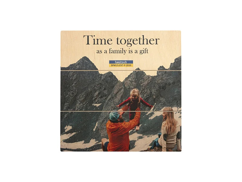 Sublimation Blanks Square Plywood Sign w/ Stripes (20*20*1.5cm)