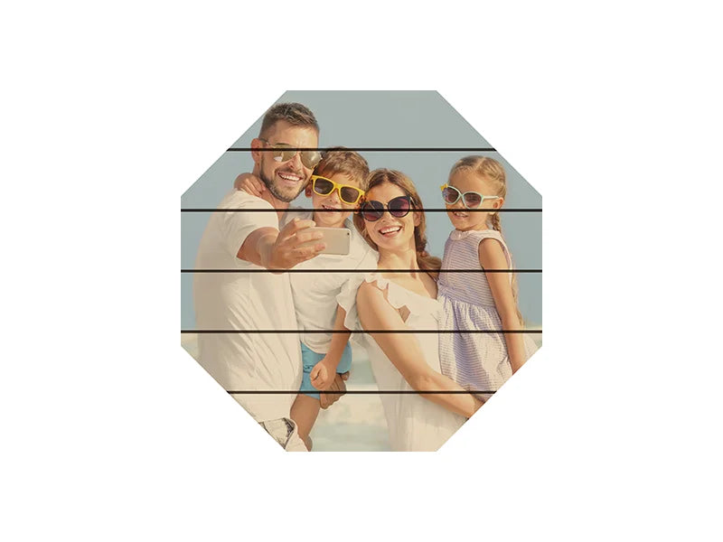 Sublimation Blanks Hexagon Plywood Sign w/ Stripes (25.4*25.4*1.5cm)