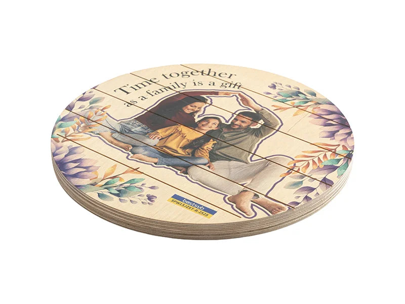 Sublimation Round Plywood Sign w/ Stripes (φ25.4*1.5cm)