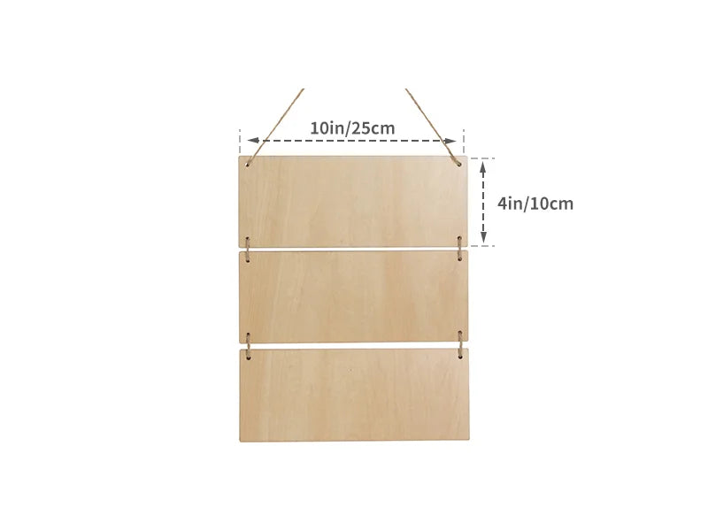 Sublimation Blanks 3 Pieces Plywood Hanging Wall Signs (Rectangle)