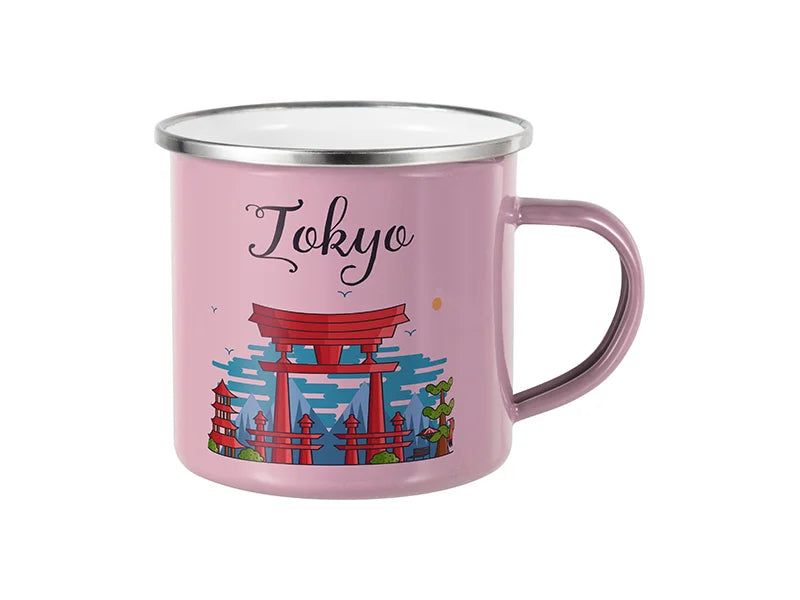 Sublimation 12oz Enamel Mug (Pink)