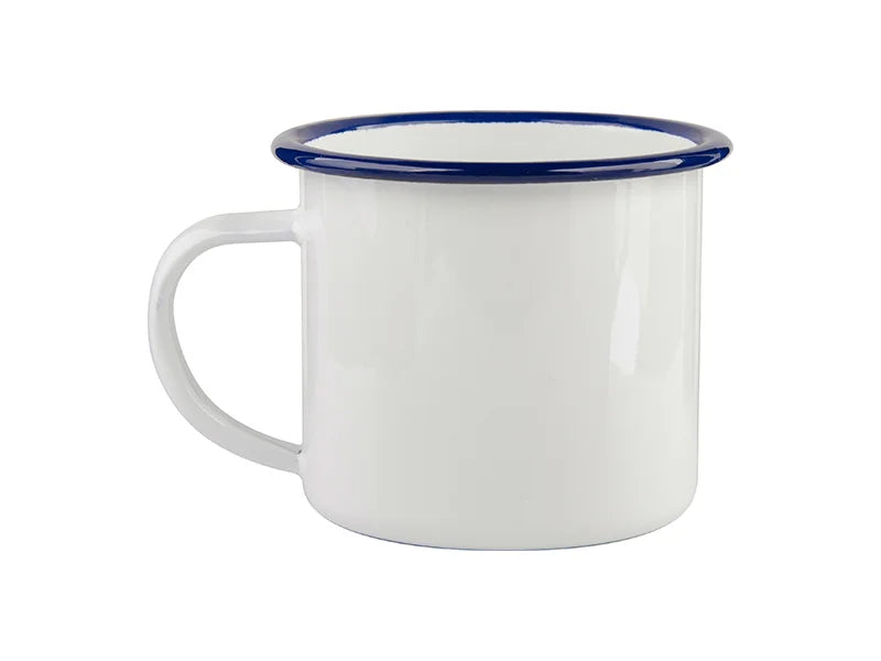 Sublimation 12oz/360ml Enamel Cup with Blue Rim