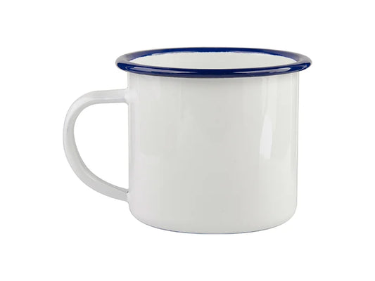 Sublimation 12oz/360ml Enamel Cup with Blue Rim