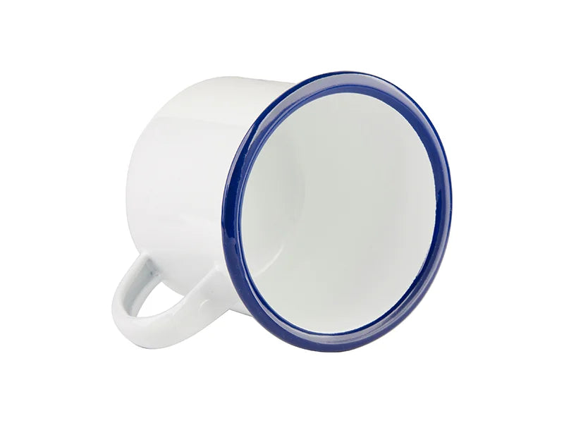 Sublimation 12oz/360ml Enamel Cup with Blue Rim