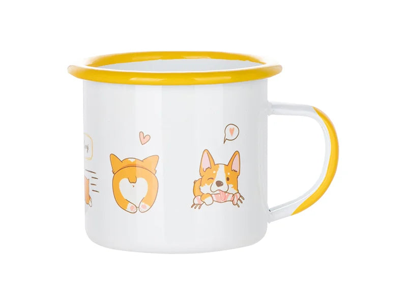 Sublimation 12oz/360ml Inner and Rim Enamel Mug (Yellow)