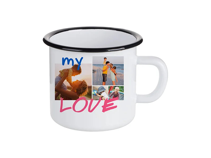 Sublimation 17oz/500ml Enamel Mug with Black Rim