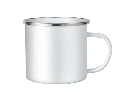 Sublimation 17oz/500ml Enamel Mug w/ Flat Bottom (White)