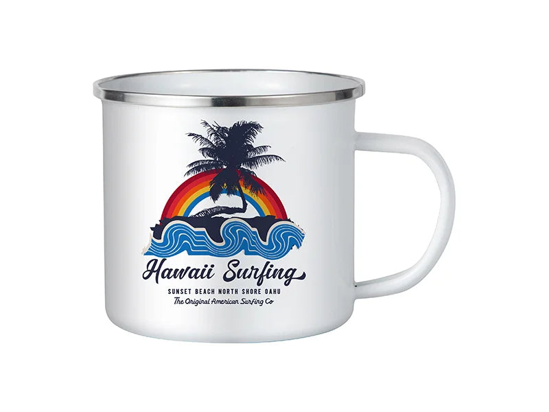 Sublimation 17oz/500ml Enamel Mug w/ Flat Bottom (White)