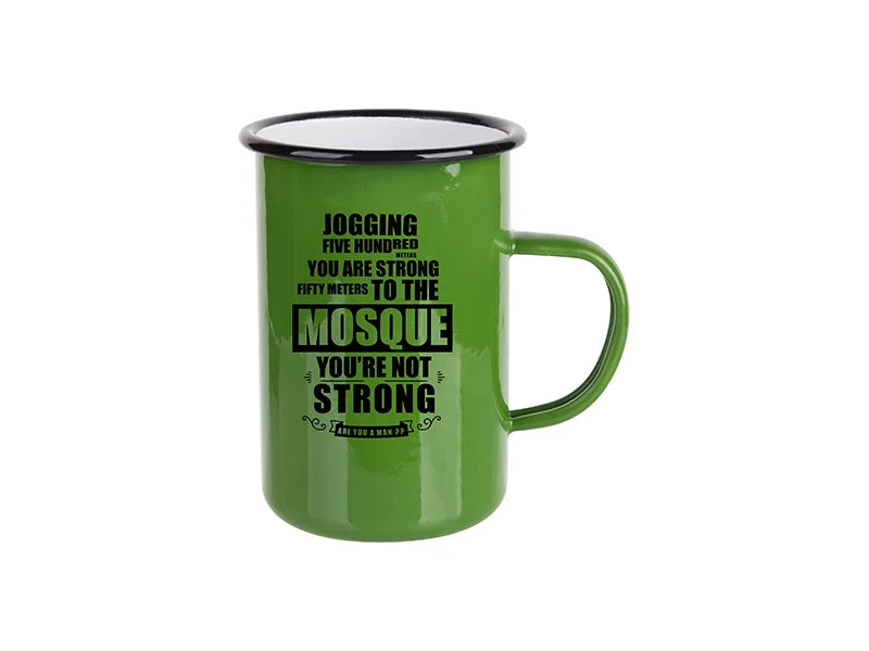 Sublimation 15oz/450ml Enamel Mug (Green) MOQ:2000pcs