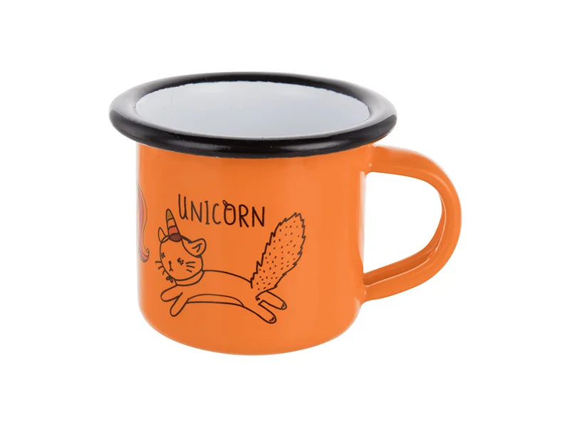 Sublimation 3oz/100ml Enamel Mug (Orange, Black Edge)