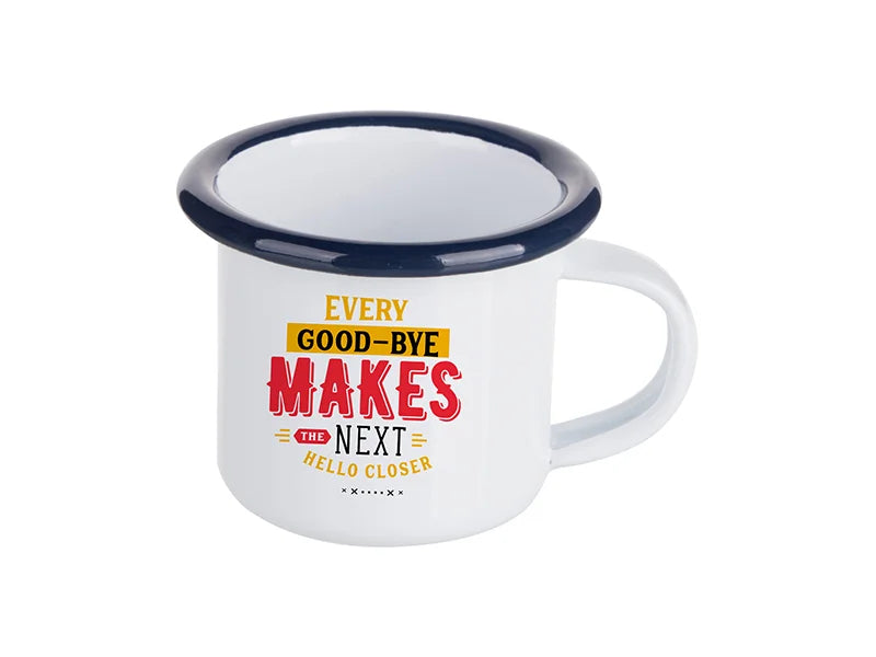 Sublimation 3oz/100ml Enamel Mug (Blue Edge)