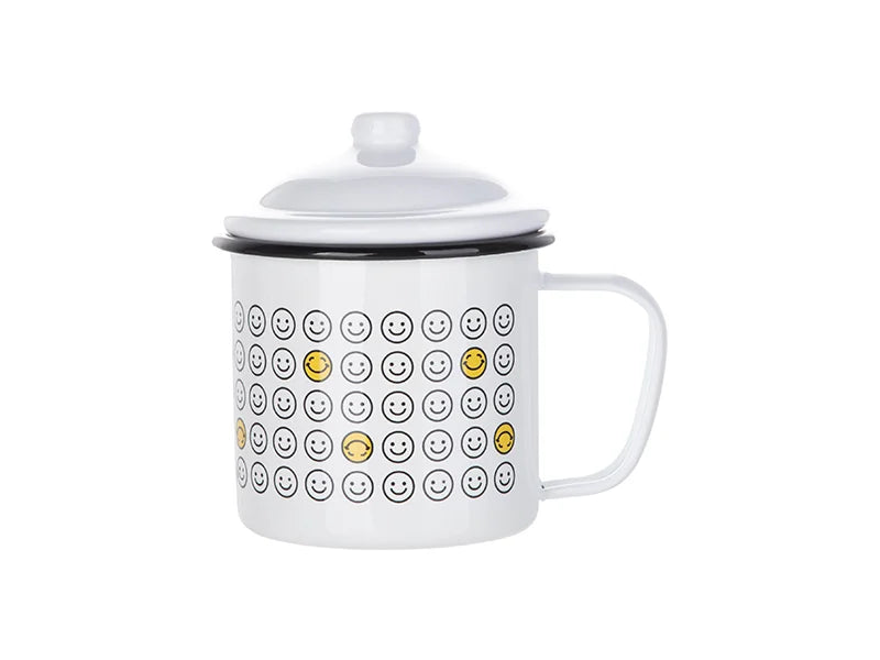 Sublimation 23oz/700ml Enamel Mug w/ Lid (Black)