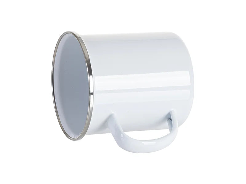 Sublimation Blanks 17oz/500ml Enamel Cup w/ Flat Bottom(White)
