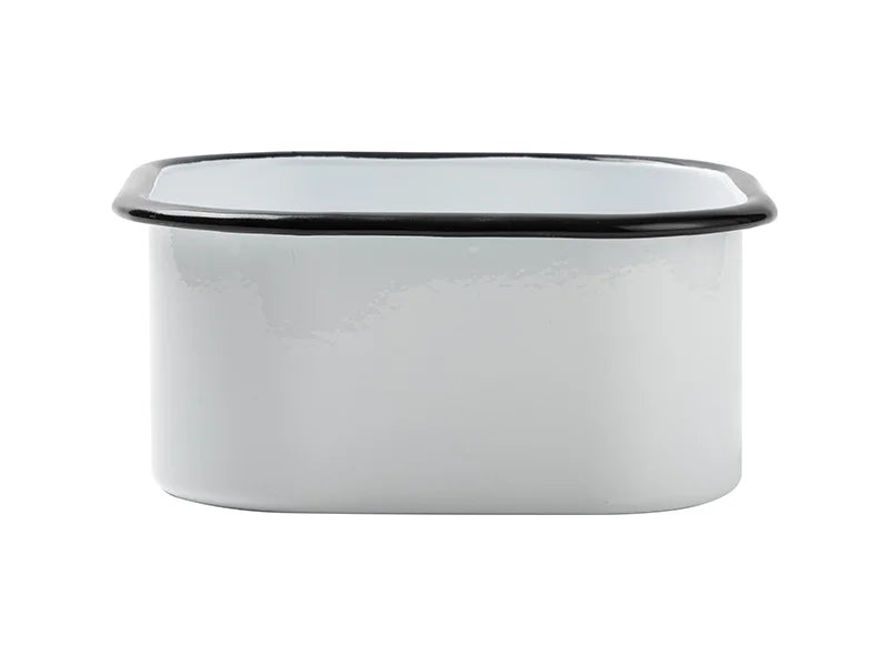 Sublimation Blanks White Square Enamel Plate(Black Edge, 16*16cm)