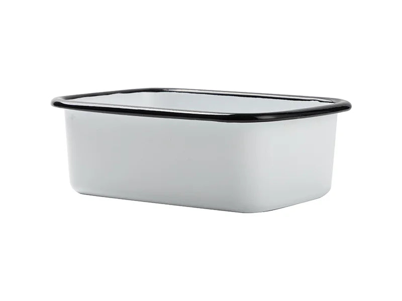 Sublimation Blanks White Rectangle Enamel Plate(Black Edge, 20*14.5cm)