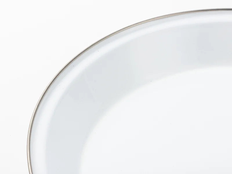 Sublimation Blanks White Round Enamel Plate(Silver Edge, φ25cm)