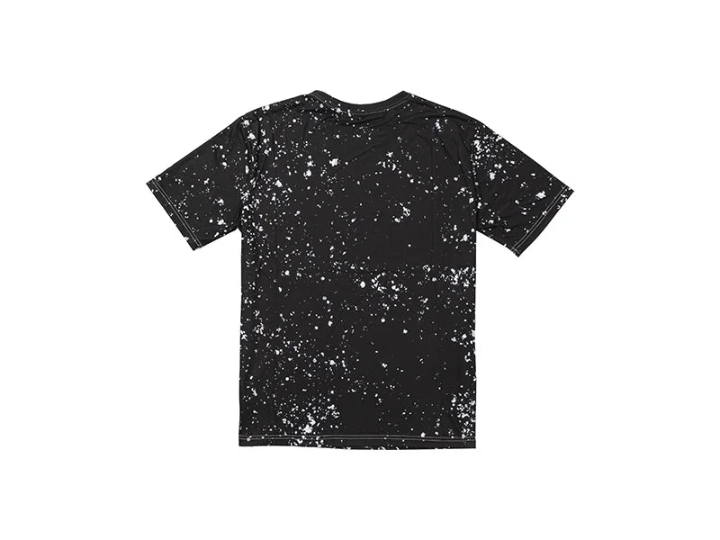 Black Bleached Starry Cotton Feeling T-shirt for Sublimation Printing