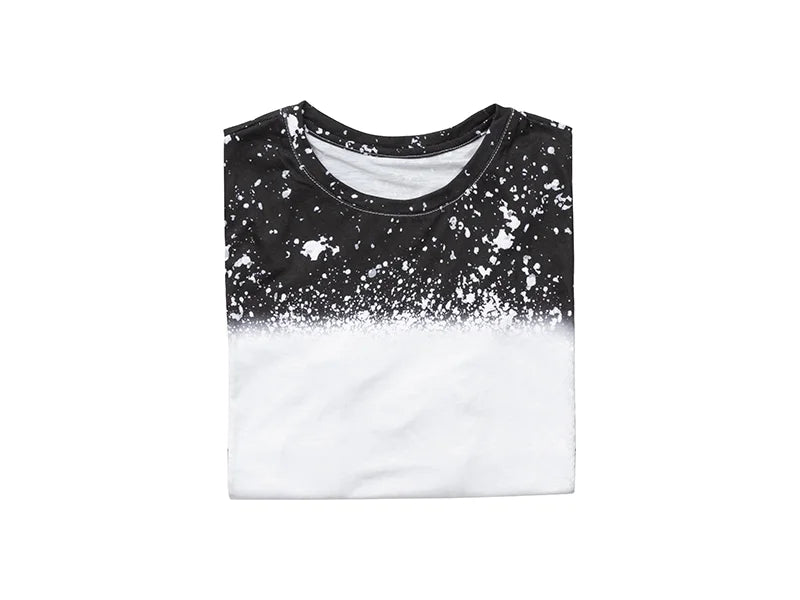 Black Bleached Starry Cotton Feeling T-shirt for Sublimation Printing