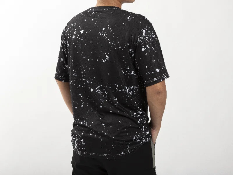 Black Bleached Starry Cotton Feeling T-shirt for Sublimation Printing
