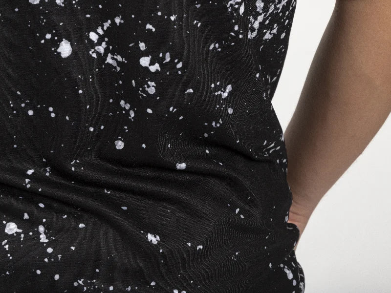 Black Bleached Starry Cotton Feeling T-shirt for Sublimation Printing