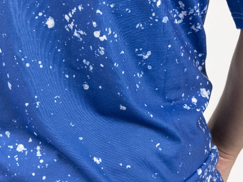 Blue Bleached Starry Cotton Feeling T-shirt for Sublimation Printing