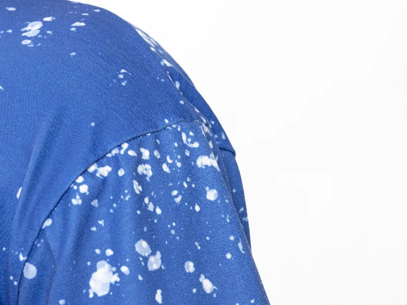 Blue Bleached Starry Cotton Feeling T-shirt for Sublimation Printing