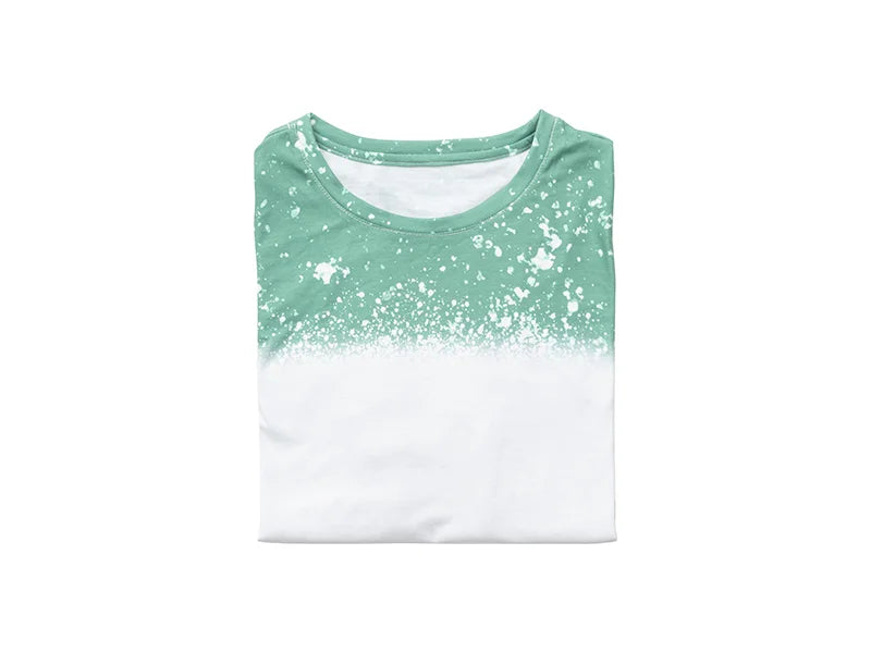 Green Bleached Starry Cotton Feeling T-shirt for Sublimation Printing