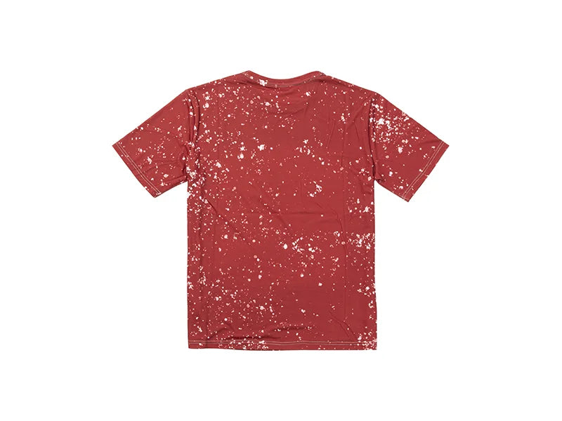 Red Bleached Starry Cotton Feeling T-shirt for Sublimation Printing