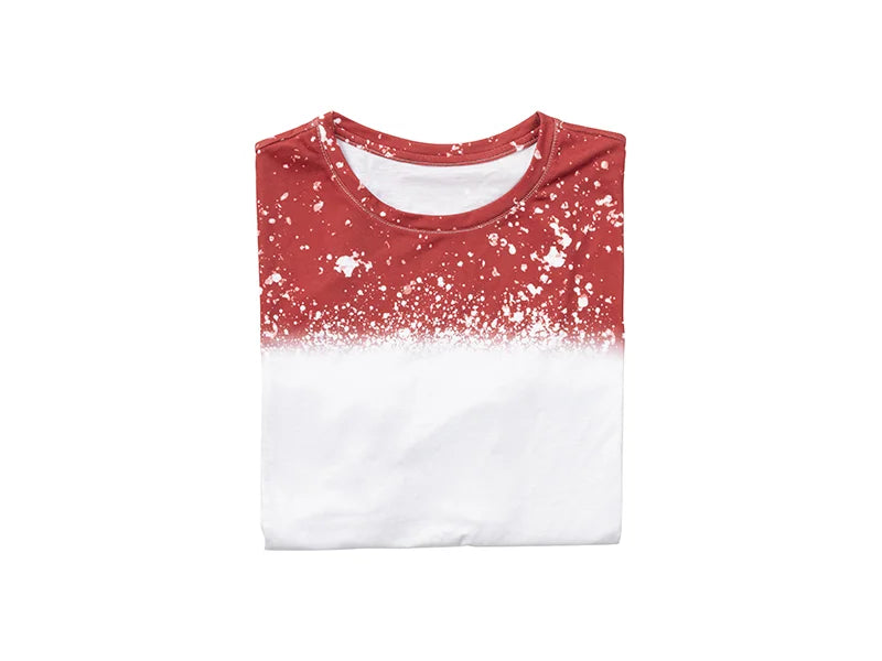 Red Bleached Starry Cotton Feeling T-shirt for Sublimation Printing