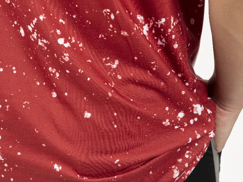 Red Bleached Starry Cotton Feeling T-shirt for Sublimation Printing