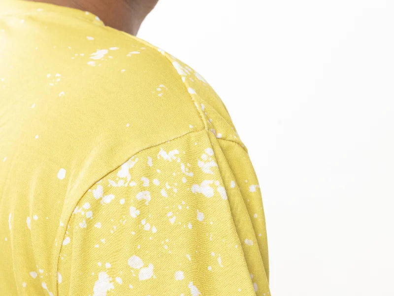 Yellow Bleached Starry Cotton Feeling T-shirt for Sublimation Printing