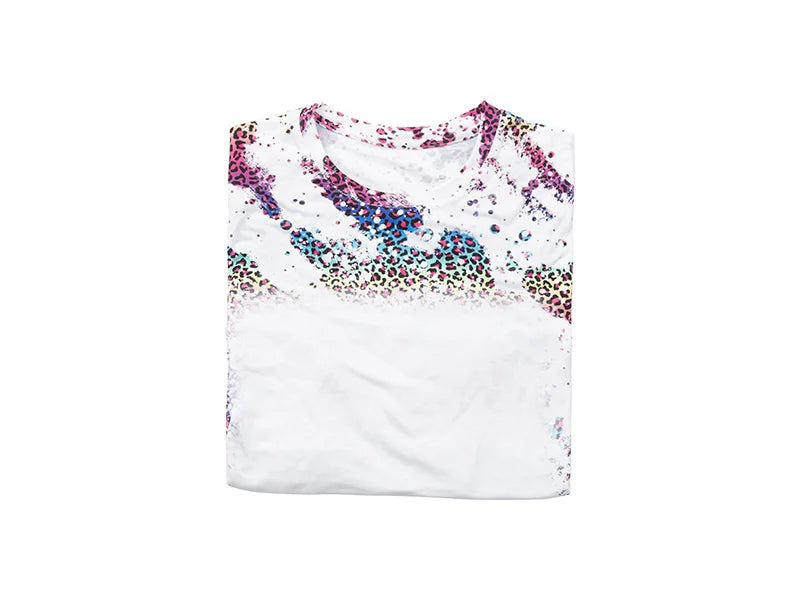 Wild Purple Bleached Leopard Cotton Feeling T-shirt for Sublimation Printing
