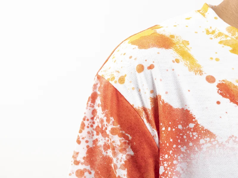 Dreams Orange Bleached Leopard Cotton Feeling T-shirt for Sublimation Printing