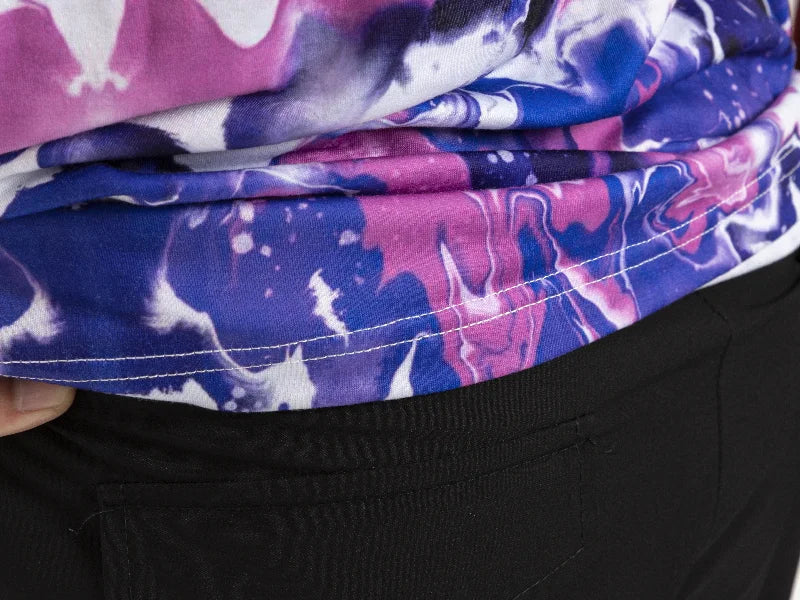 Blue Bleached Bloom Cotton Feeling T-shirt for Sublimation Printing