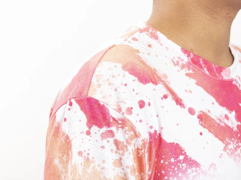 Dreamy Pink Bleached Leopard Cotton Feeling T-shirt for Sublimation Printing