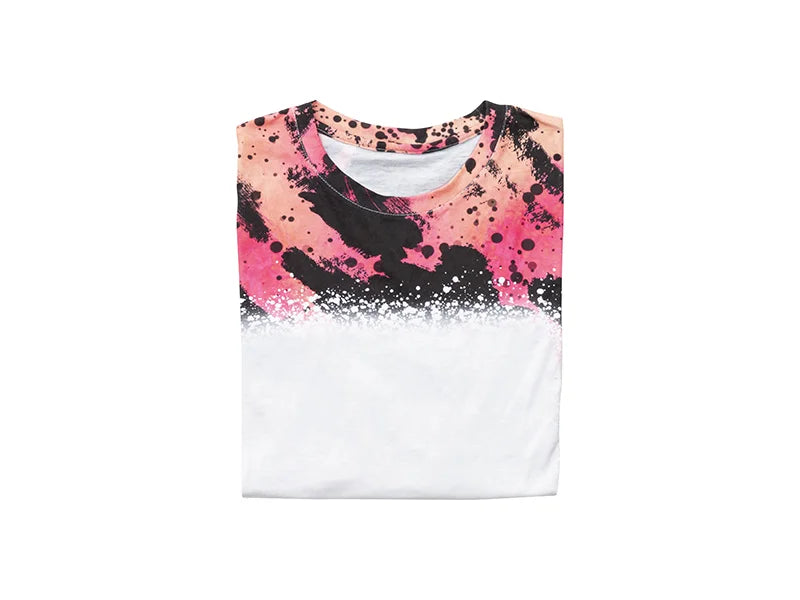 Wild Black Bleached Leopard Cotton Feeling T-shirt for Sublimation Printing