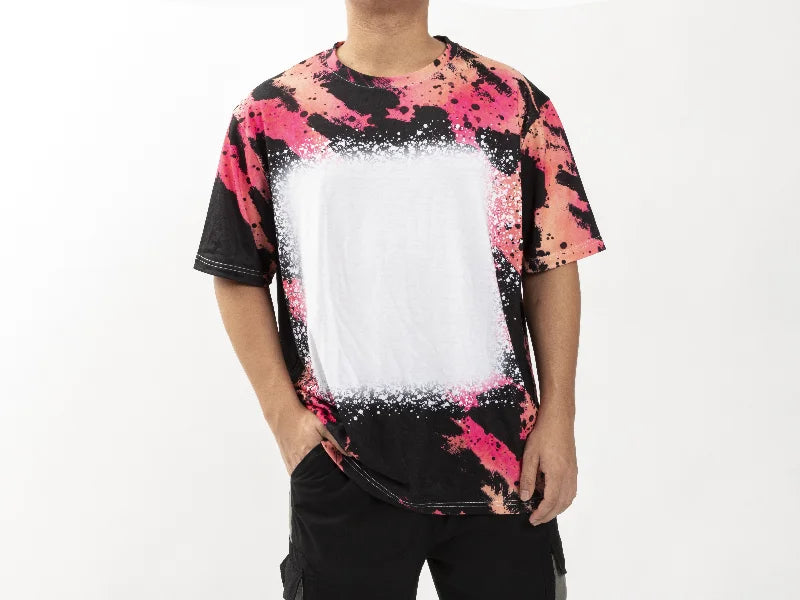 Wild Black Bleached Leopard Cotton Feeling T-shirt for Sublimation Printing