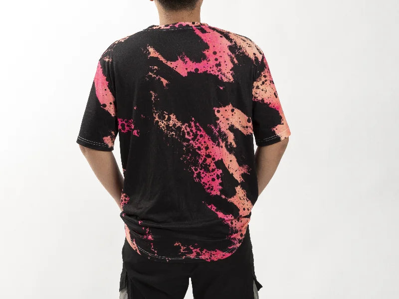 Wild Black Bleached Leopard Cotton Feeling T-shirt for Sublimation Printing