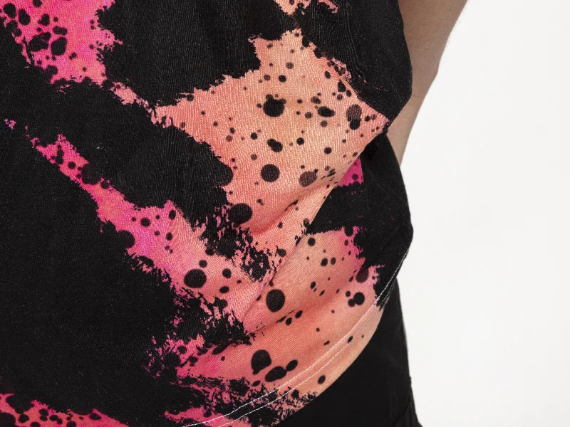 Wild Black Bleached Leopard Cotton Feeling T-shirt for Sublimation Printing