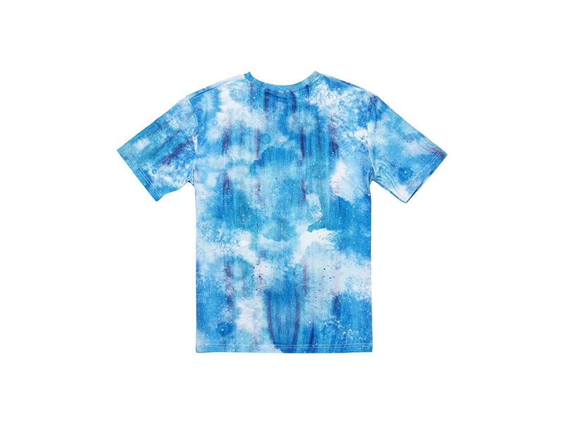 Blue Bleached Mist Cotton Feeling T-shirt for Sublimation Printing