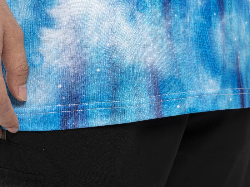 Blue Bleached Mist Cotton Feeling T-shirt for Sublimation Printing
