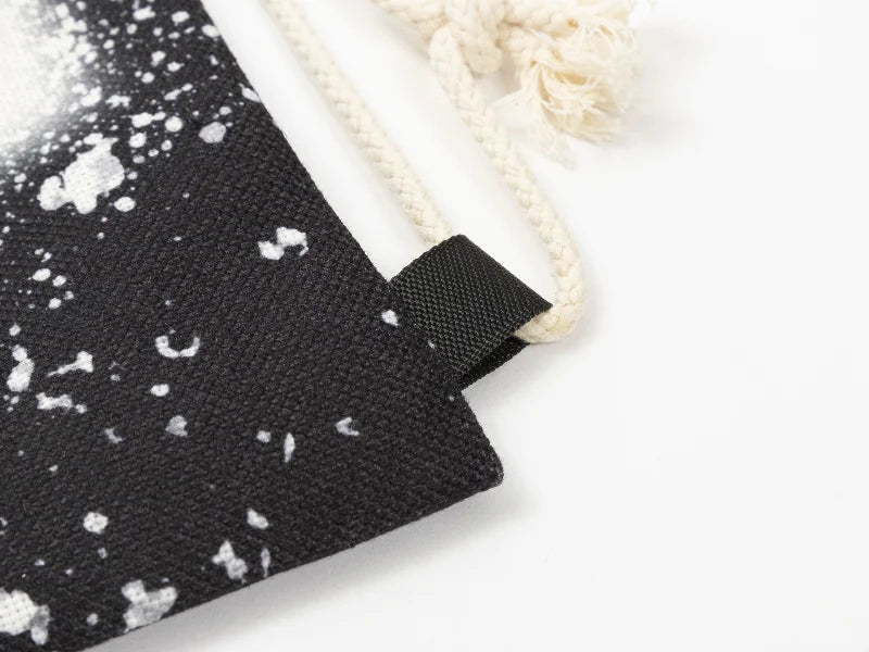Sublimation Blanks Bleached Starry Linen Drawstring Bag