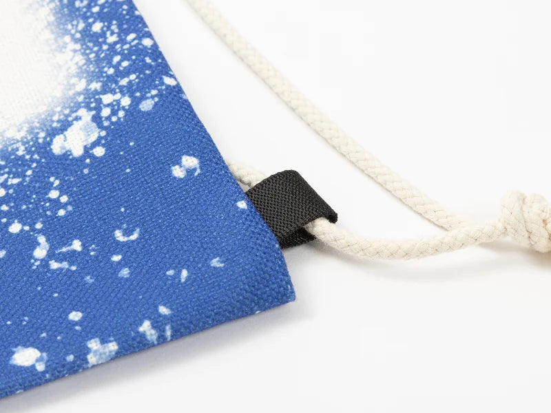 Sublimation Blanks Bleached Starry Linen Drawstring Bag