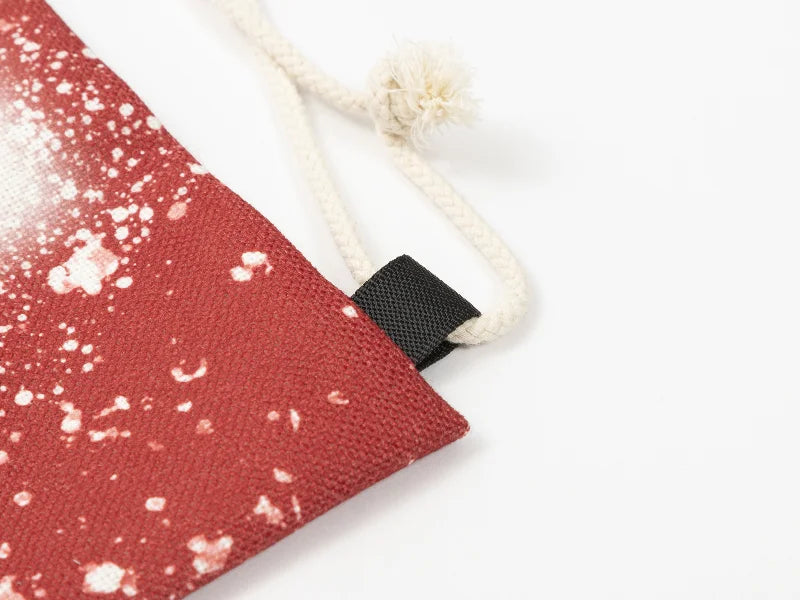 Sublimation Blanks Bleached Starry Linen Drawstring Bag