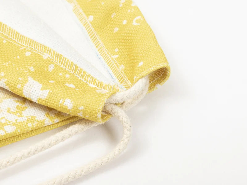 Sublimation Blanks Bleached Starry Linen Drawstring Bag