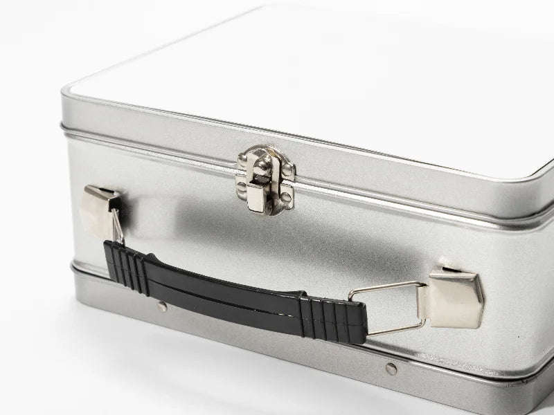 Sublimation Blanks Metal Lunch Box (Silver, 22*17.5*9.6cm)